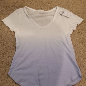 Abercrombie & Fitch blue & white faded v-neck tee